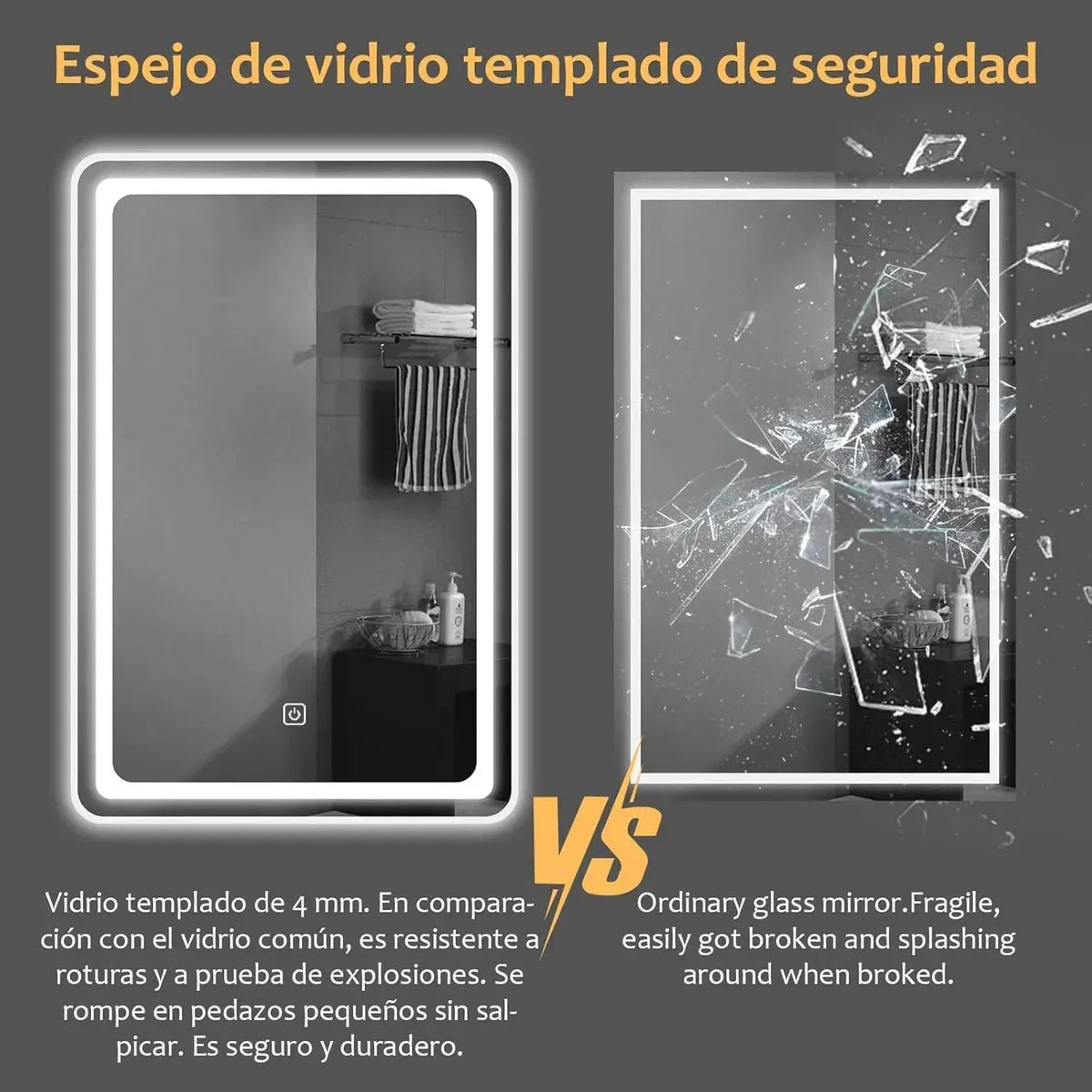 Espejo Led 3 Tonos Táctil - MyShop Internacional