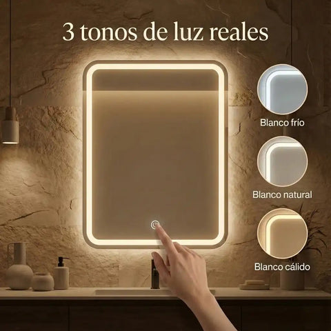 Espejo Led 3 Tonos Táctil - MyShop Internacional