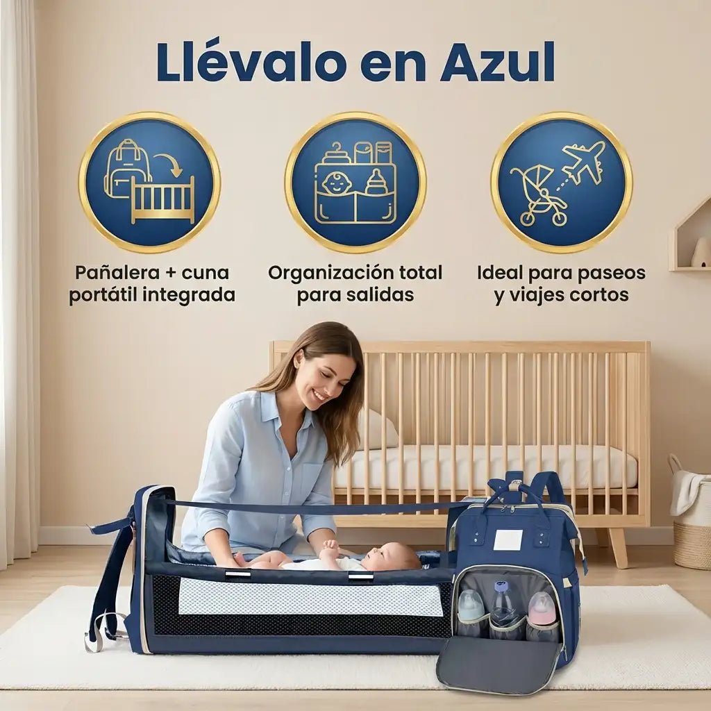 Pañalera Multifuncional 4 en 1 con Cuna Portátil - MyShop Internacional