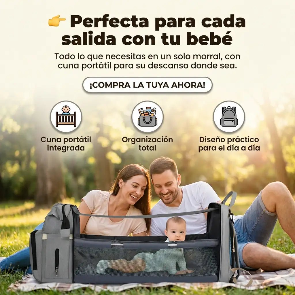 Pañalera Multifuncional 4 en 1 con Cuna Portátil - MyShop Internacional
