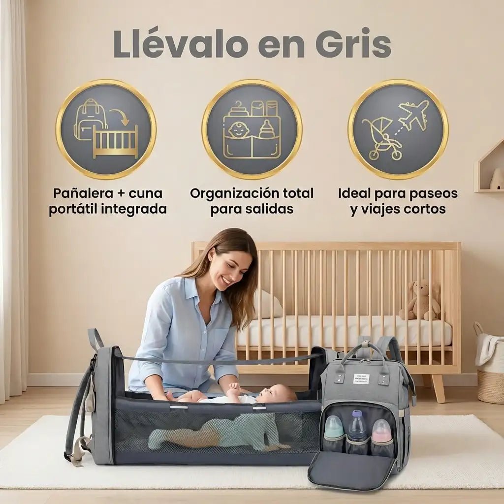 Pañalera Multifuncional 4 en 1 con Cuna Portátil - MyShop Internacional