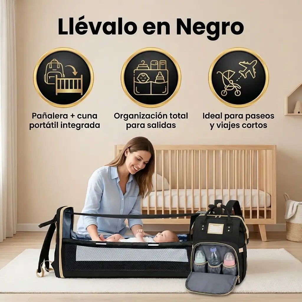 Pañalera Multifuncional 4 en 1 con Cuna Portátil - MyShop Internacional