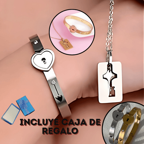 Pulsera + Collar Amor Candado +CAJAREGAL - MyShop Internacional